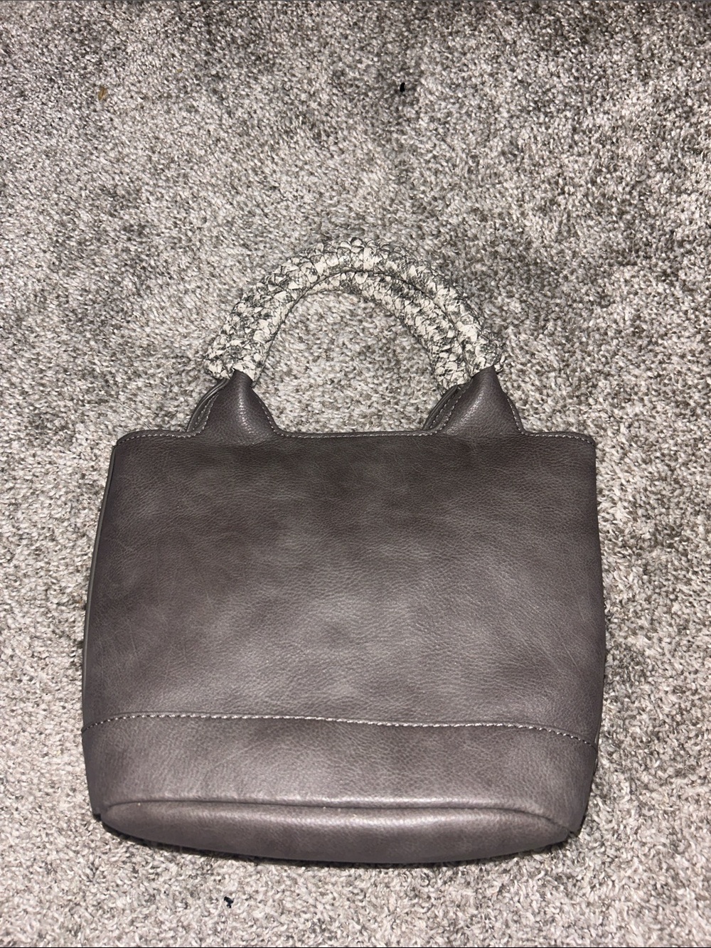 Crossbody Tote Bag with snakeskin Braided Handles